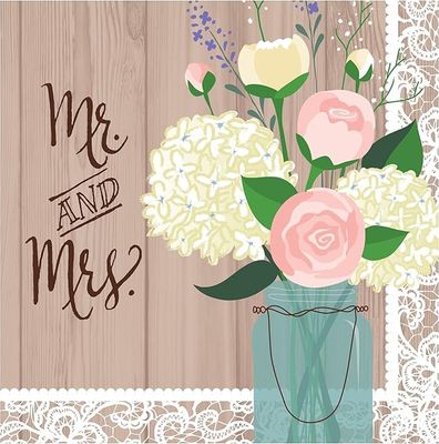 MR AND MRS FLORAL NAPKINS