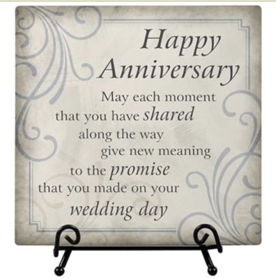 EASEL PLAQUE WITH STAND- ANNIVERSARY