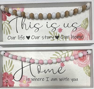 HOME SIGN W/ BEADS