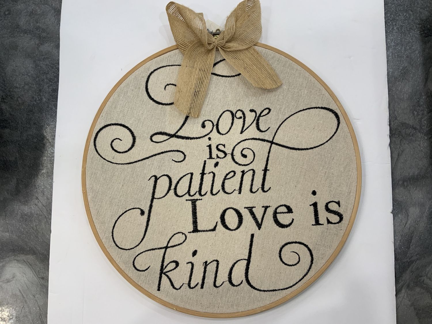 EMBROIDERED HOOP, DESIGN: HOOP BLACK WRITING