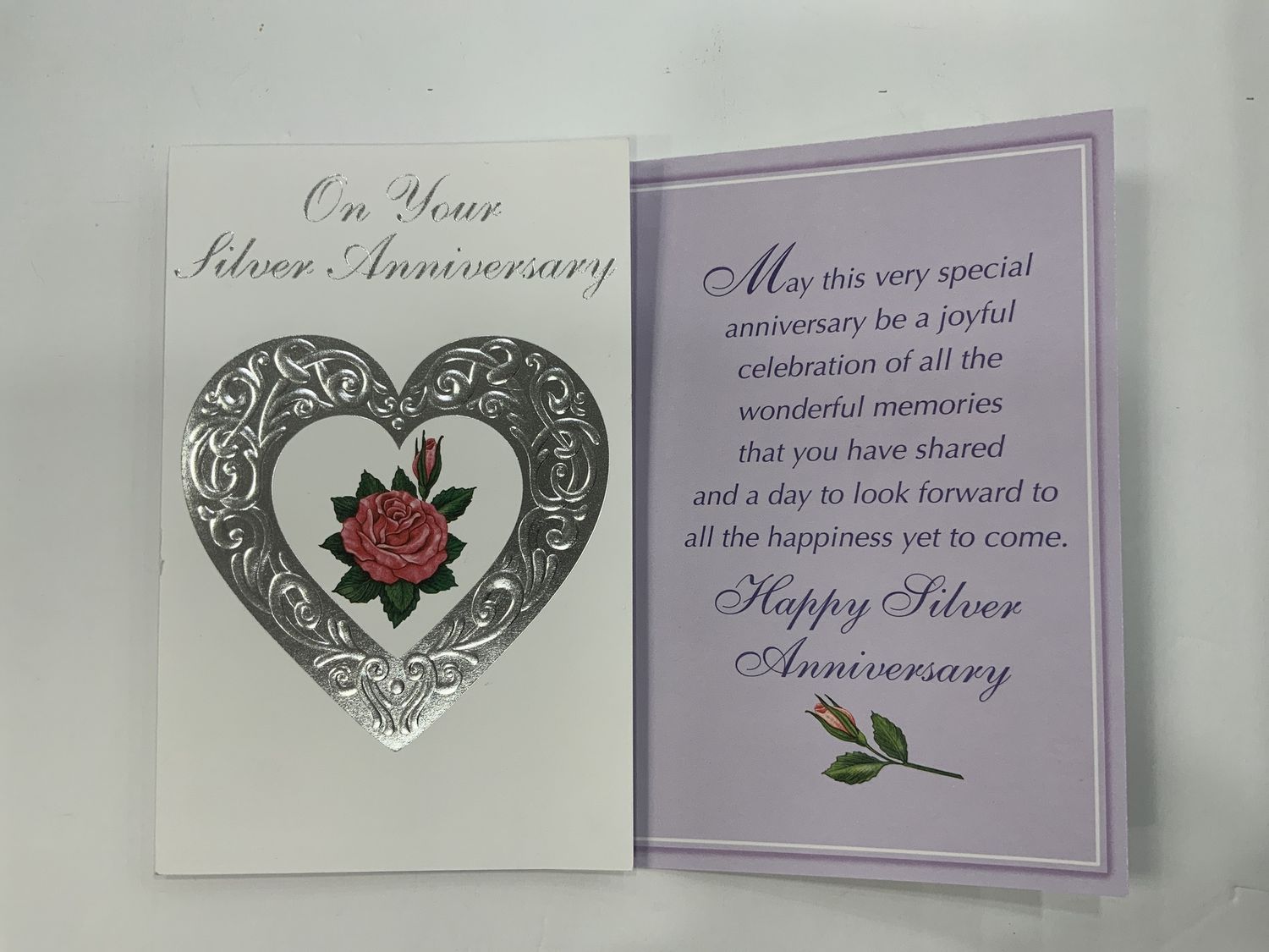 GREETING CARDS- SILVER ANNIVERSARY, DESIGN: ON YOUR SILVER