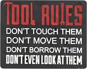 TOOL RULES PLAQUE