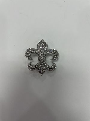 RHINESTONE FLEUR DE LIS BROOCH