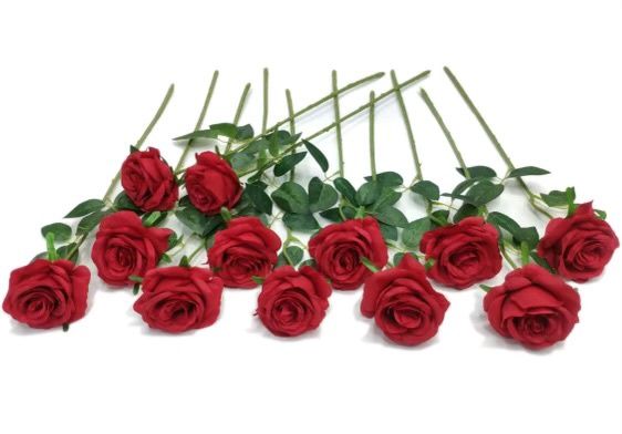FAUX RED ROSES