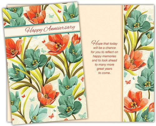 GREETING CARDS- GENERAL ANNIVERSARY, DESIGN: HAPPY ANNIVERSARY FLOWER