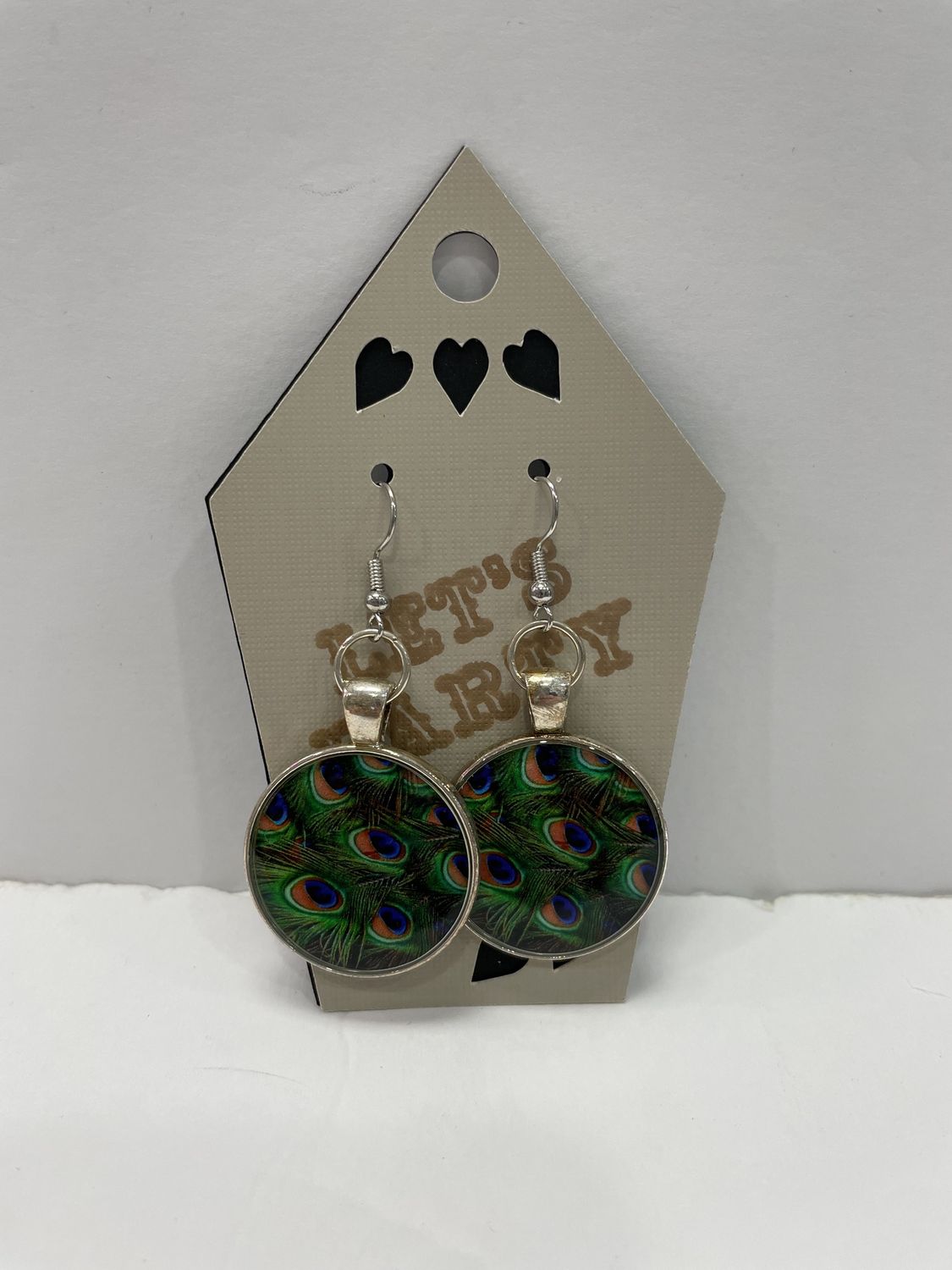 ROUND HOOK EARRINGS, DESIGN: PEACOCK