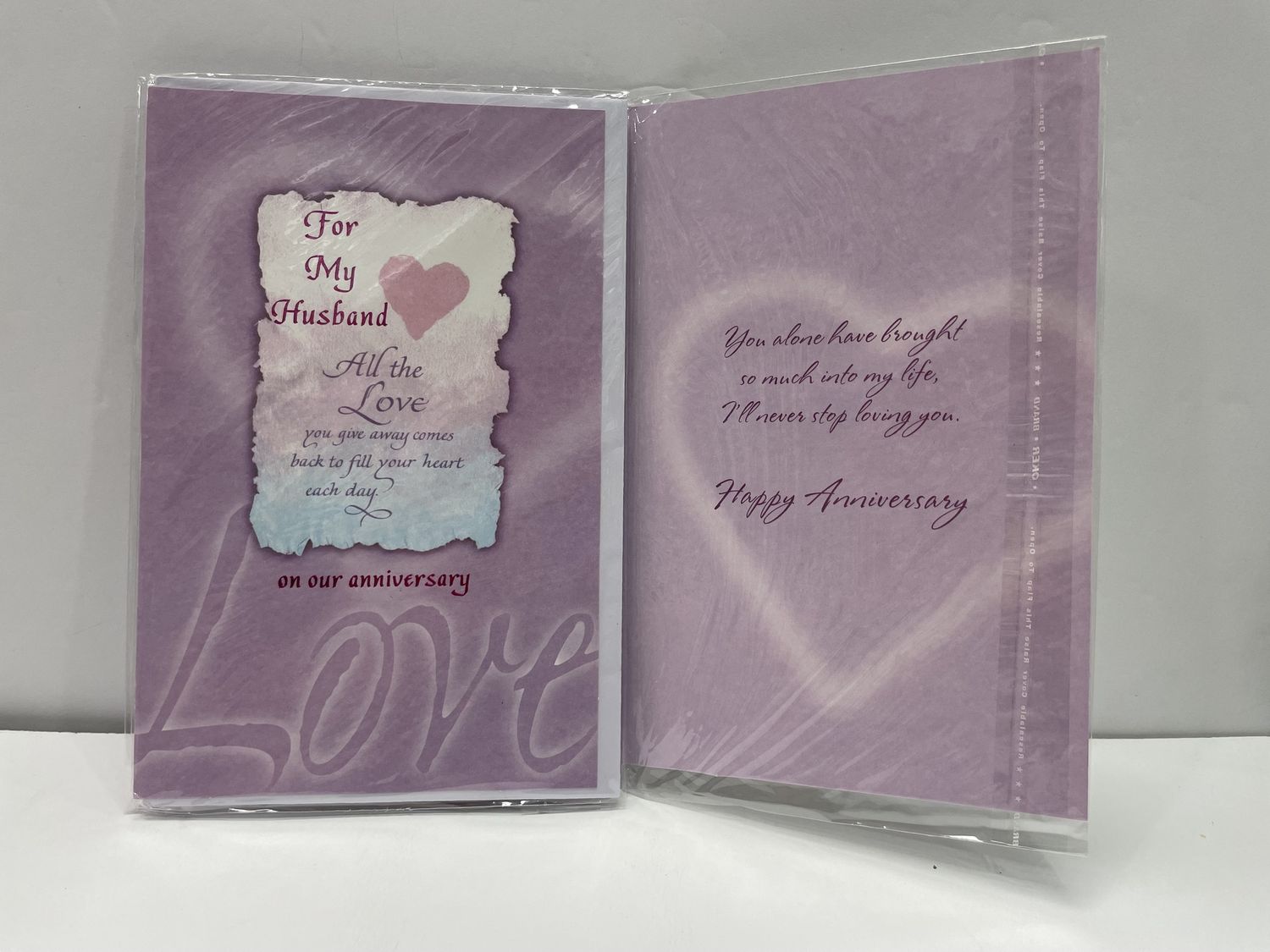 GREETING CARDS- HUSBAND ANNIVERSARY, DESIGN: FOR MY HUSBAND PURPLE