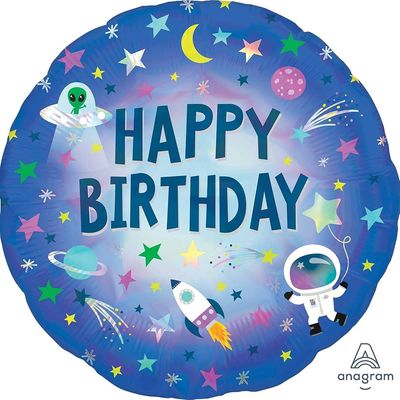 18” HAPPY BIRTHDAY OUTER SPACE
