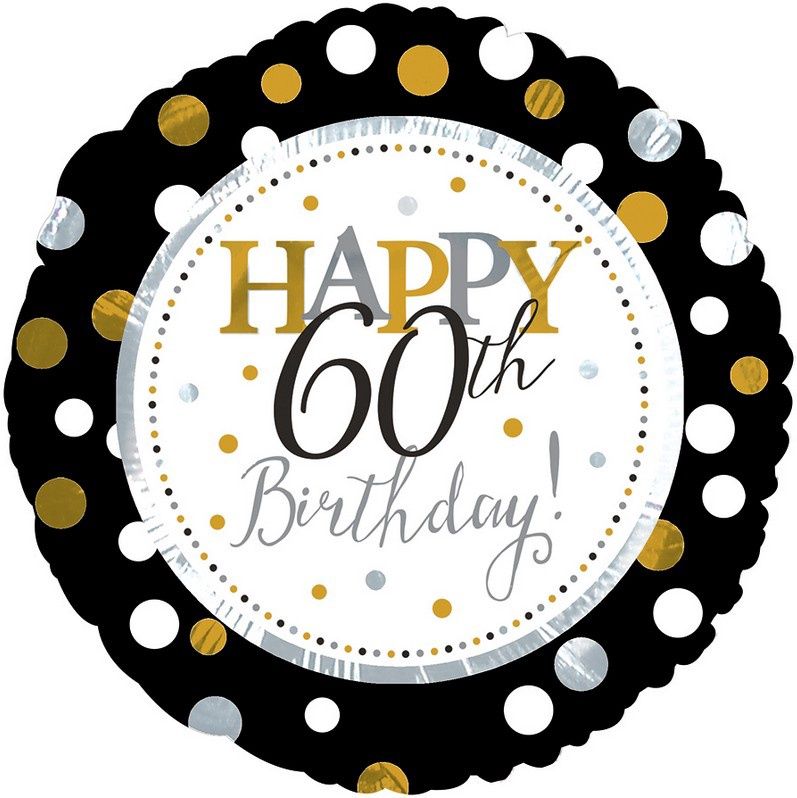 18” SILVER/GOLD HAPPY 60TH BDAY