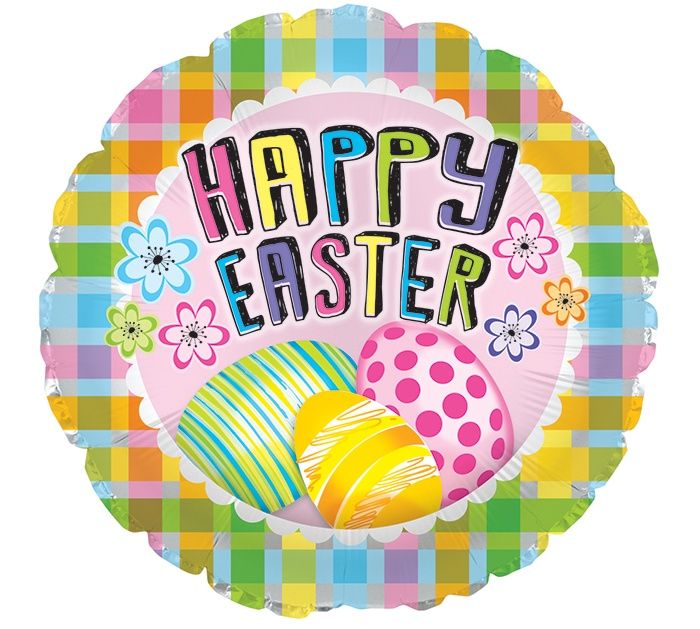 17” PLAID HAPPY EASTER W/ EGGS