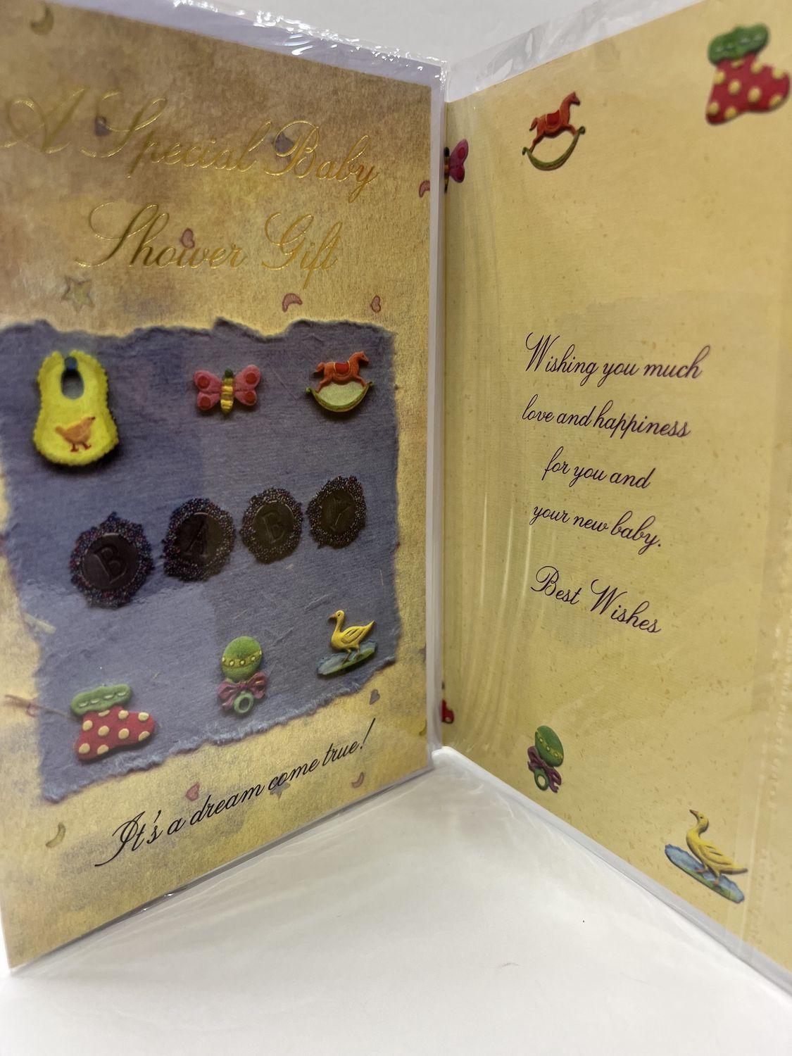 GREETING CARDS- BABY SHOWER, DESIGN: ITS A DREAM COM TRUE