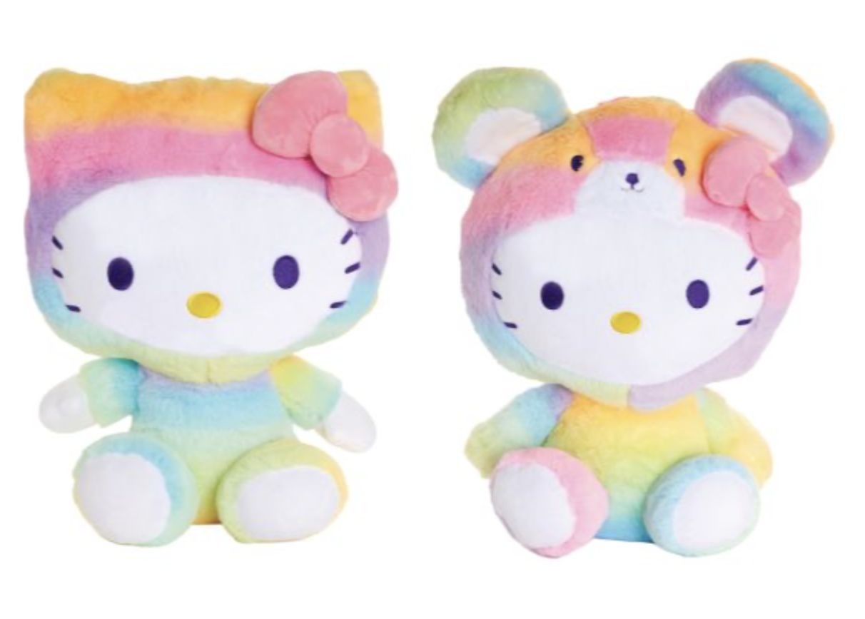 HELLO KITTY PLUSH- RAINBOW SHERBERT