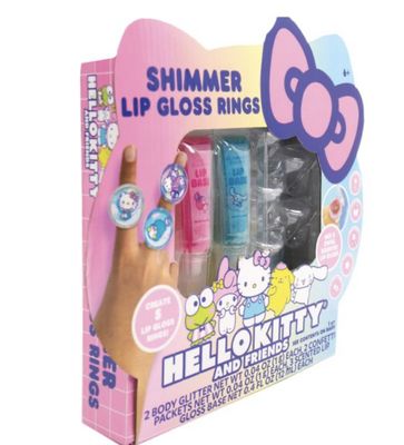 HELLO KITTY &amp; FRIENDS LIP GLOSS,RING SET