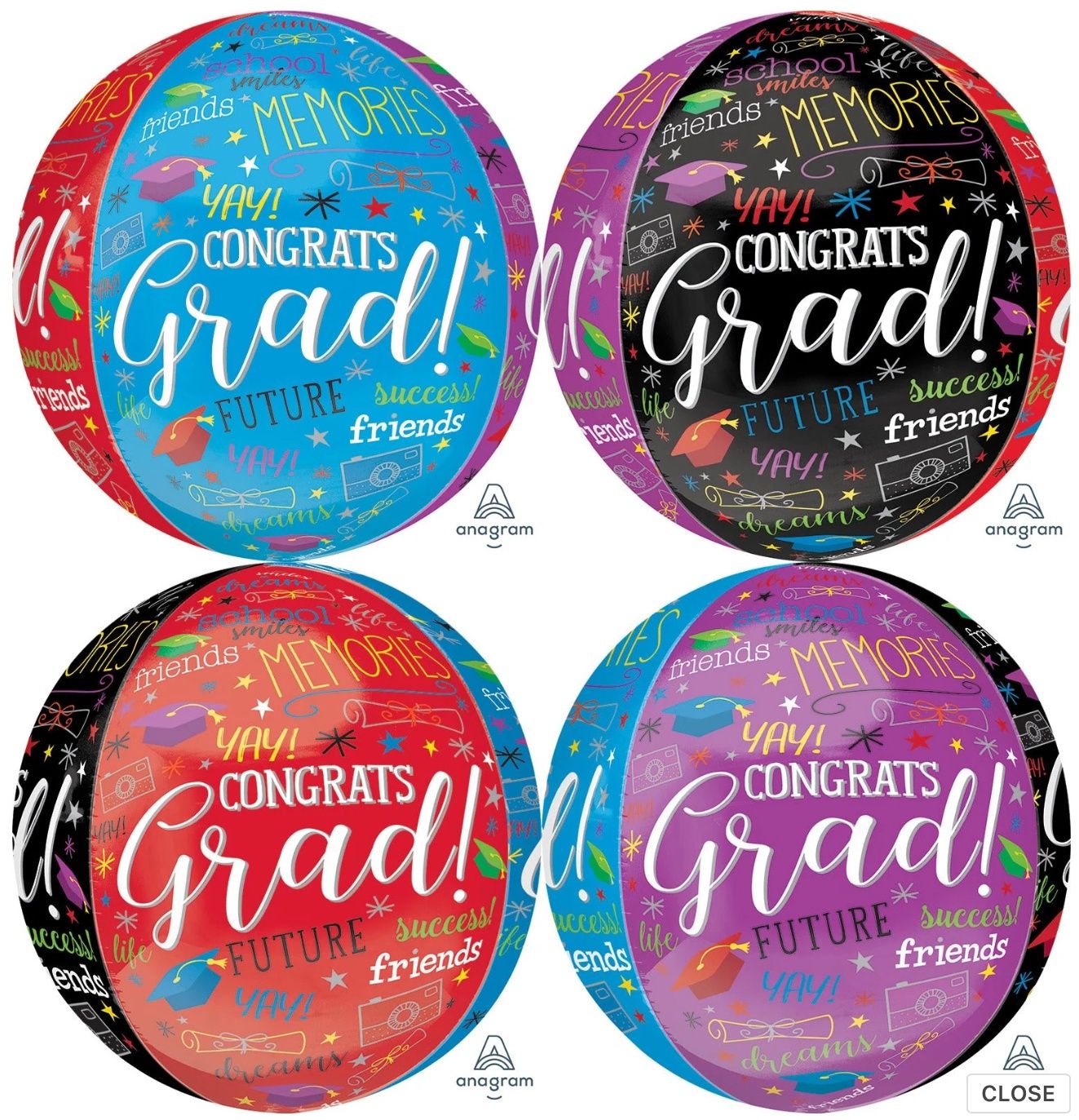 16” CONGRATS GRAD MEMORIES ORBZ
