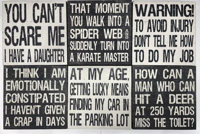 FUNNY PHRASES -WOOD BLOCK  SIGNS