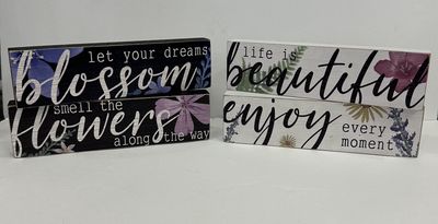 MINI FLORAL BLOCK SIGN