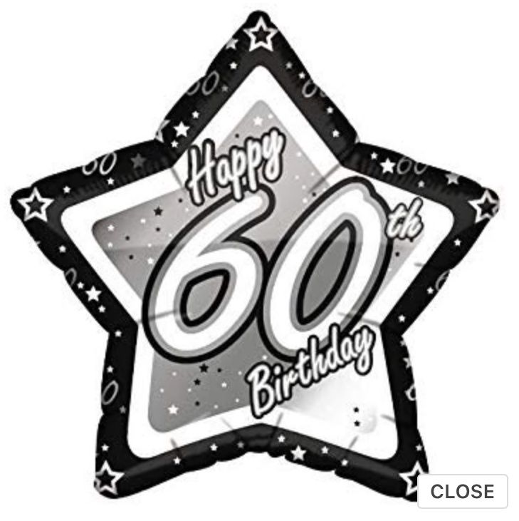 18” 60TH HBD BLACK STAR