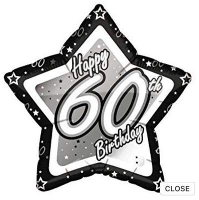 18” 60TH HBD BLACK STAR