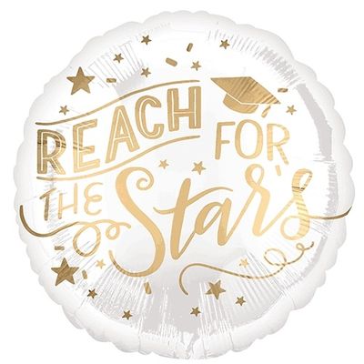 18” REACH FOR THE STARS WHITE/GOLD
