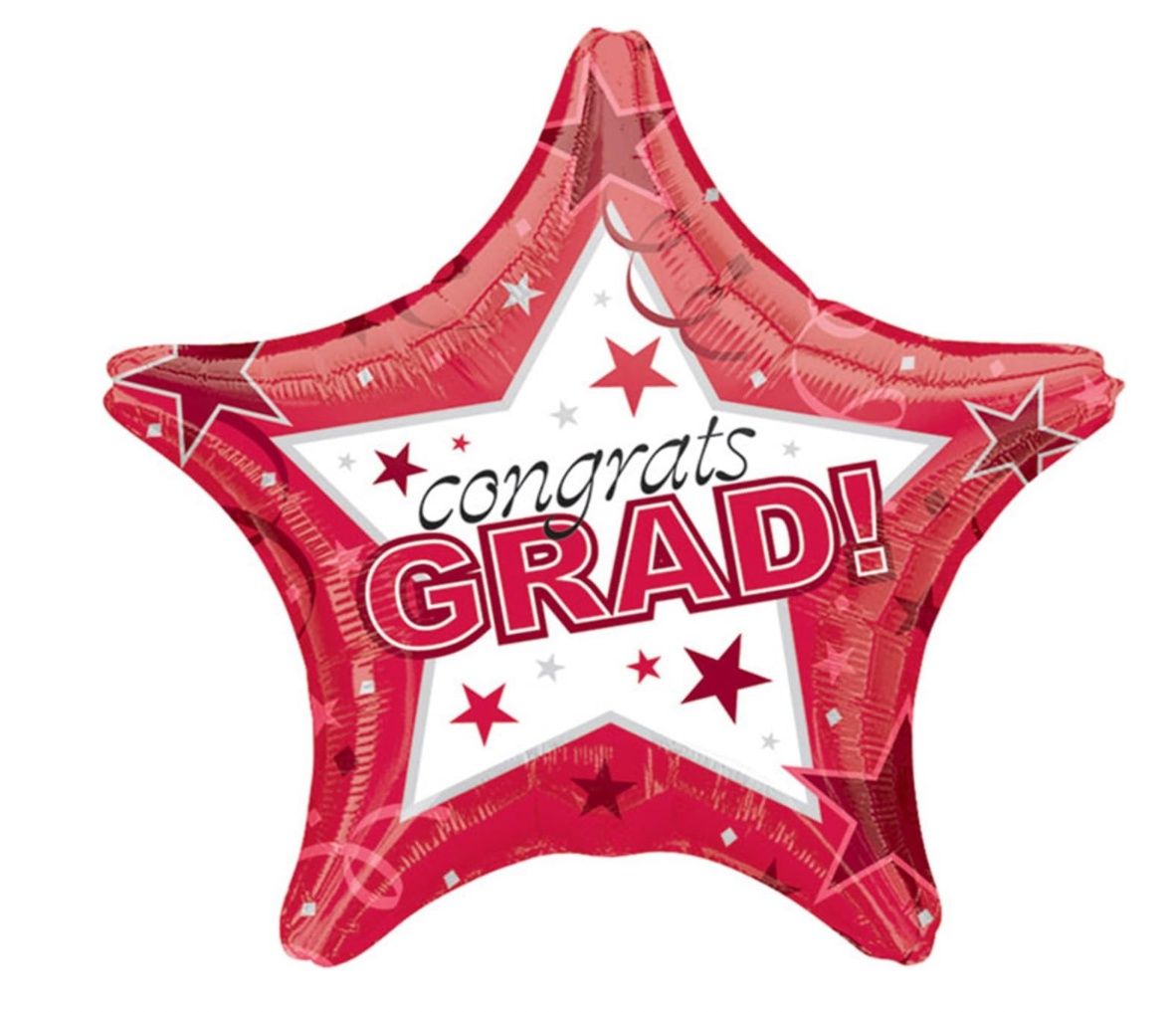 19” CONGRATS GRAD RED STAR
