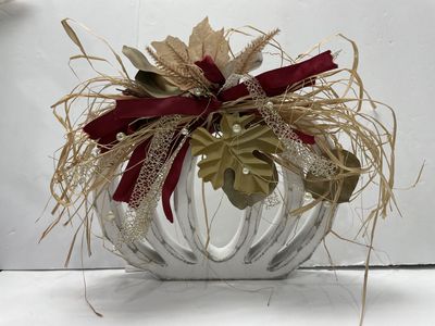 WHITE WASH WOOD PUMPKIN