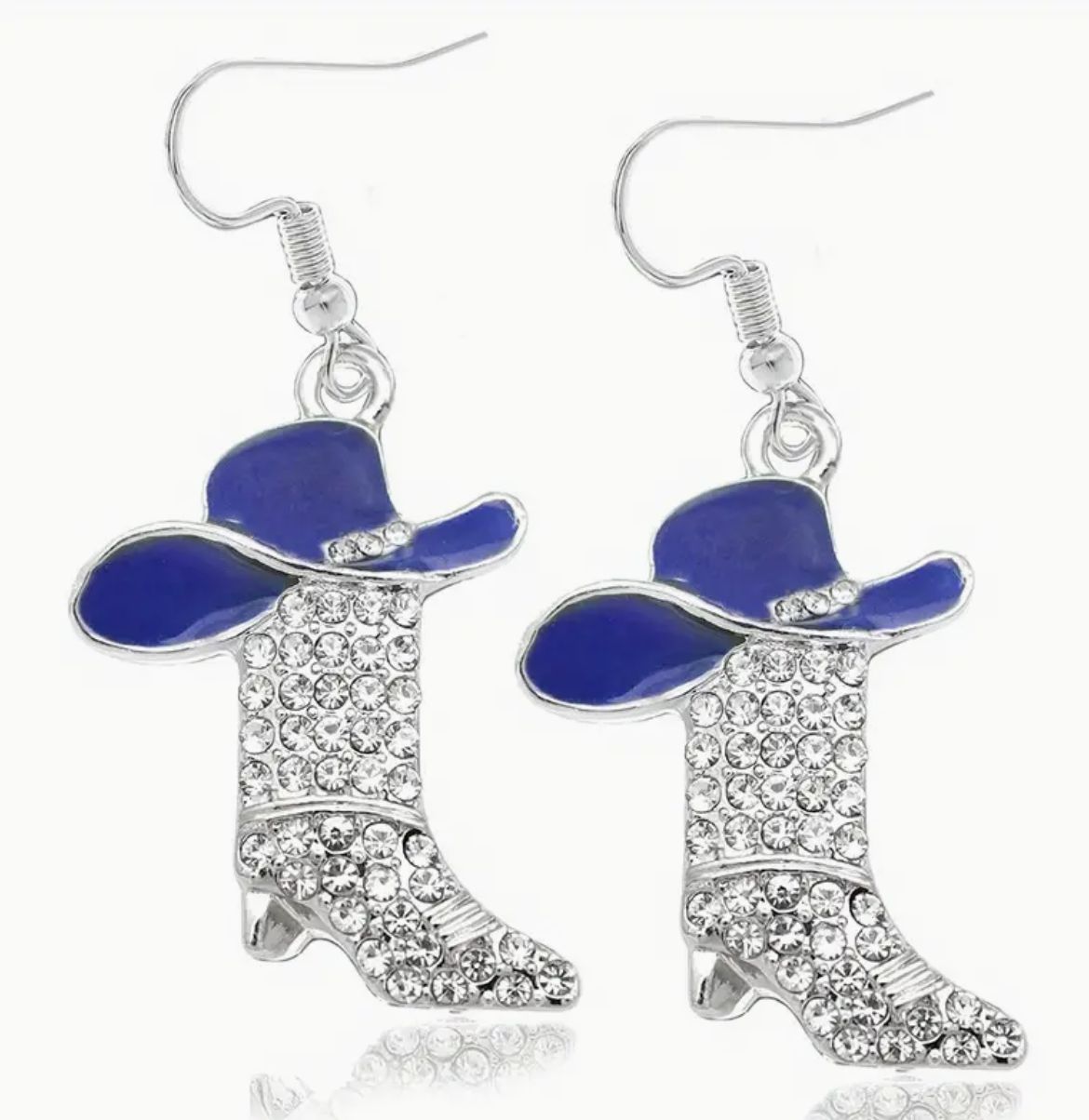 SPARKLING WESTERN EARRINGS- BLUE HAT