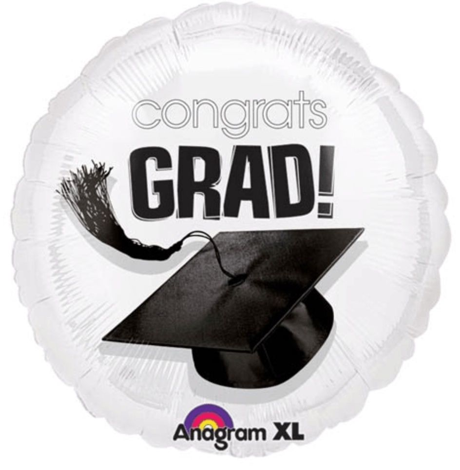 18” WHITE CONGRATS GRAD