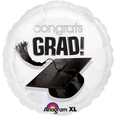 18” WHITE CONGRATS GRAD
