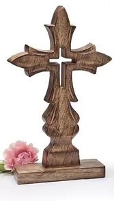 WOOD CROSS, COLOR: BROWN