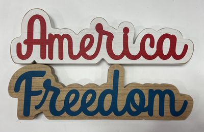 AMERICA/FREEDOM WOOD SIGN