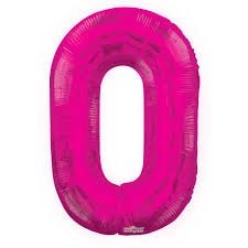 16” MYLAR NUMBERS- HOT PINK, NUMBER: 0