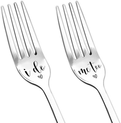 SILVER- BRIDE AND GROOM FORK SET