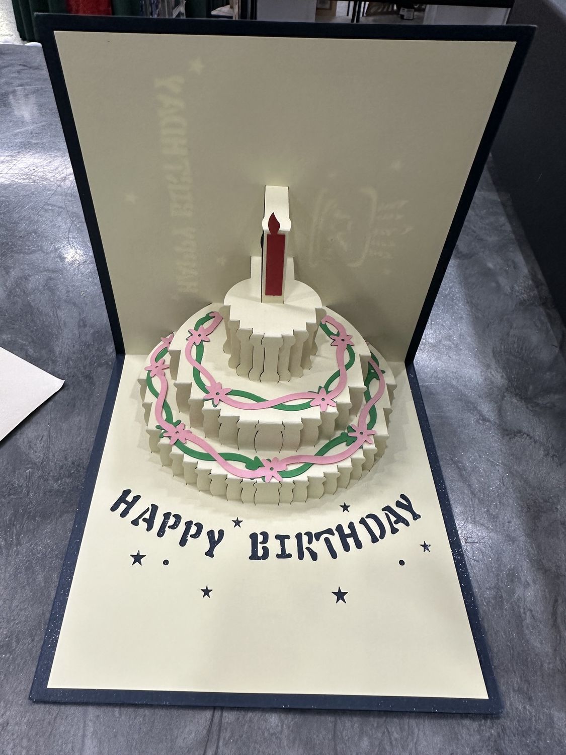 NAVY BLUE POP UP- BIRTHDAY CARD