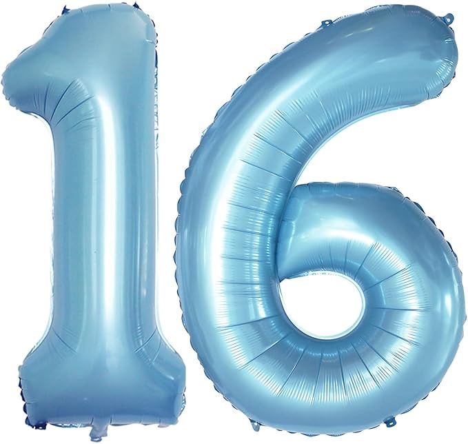 16”  MYLAR NUMBERS- LT BLUE