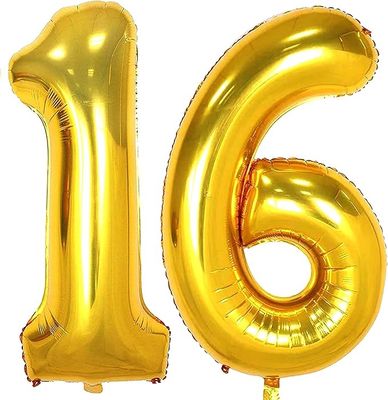 16” MYLAR NUMBERS -GOLD