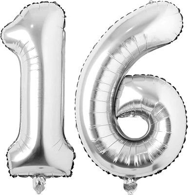 16” MYLAR NUMBERS - SILVER
