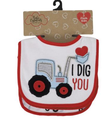 3 PIECE VALENTINES BIB