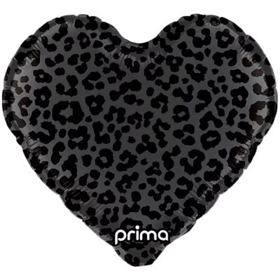 18&quot; HEART MATTE LEOPARD PRINT