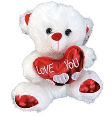 12&quot; WHITE BEAR LOVE YOU HEART