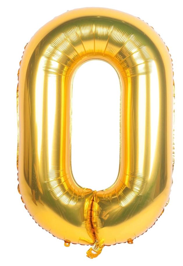 40" JUMBO MYLAR NUMBERS, COLOR: GOLD, NUMBER: #0