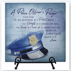 EASEL PLAQUE W/ STAND- FIRST RESPONDERS, DESIGN: POLICE