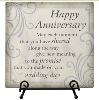 EASEL PLAQUE WITH STAND- ANNIVERSARY
