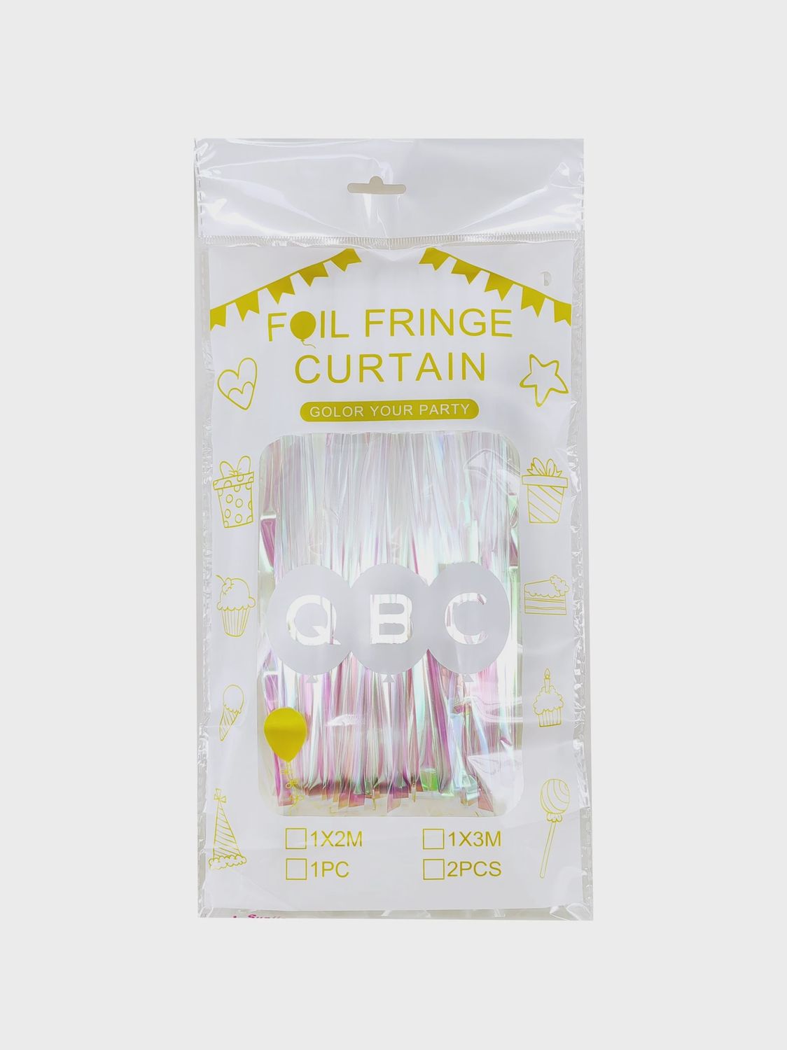 STRAIGHT FOIL CURTAIN, COLOR: IRIDESCENT
