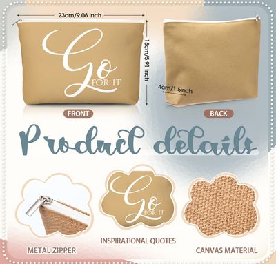 CANVAS MAKE-UP BAG W/ COMPACT MIRROR