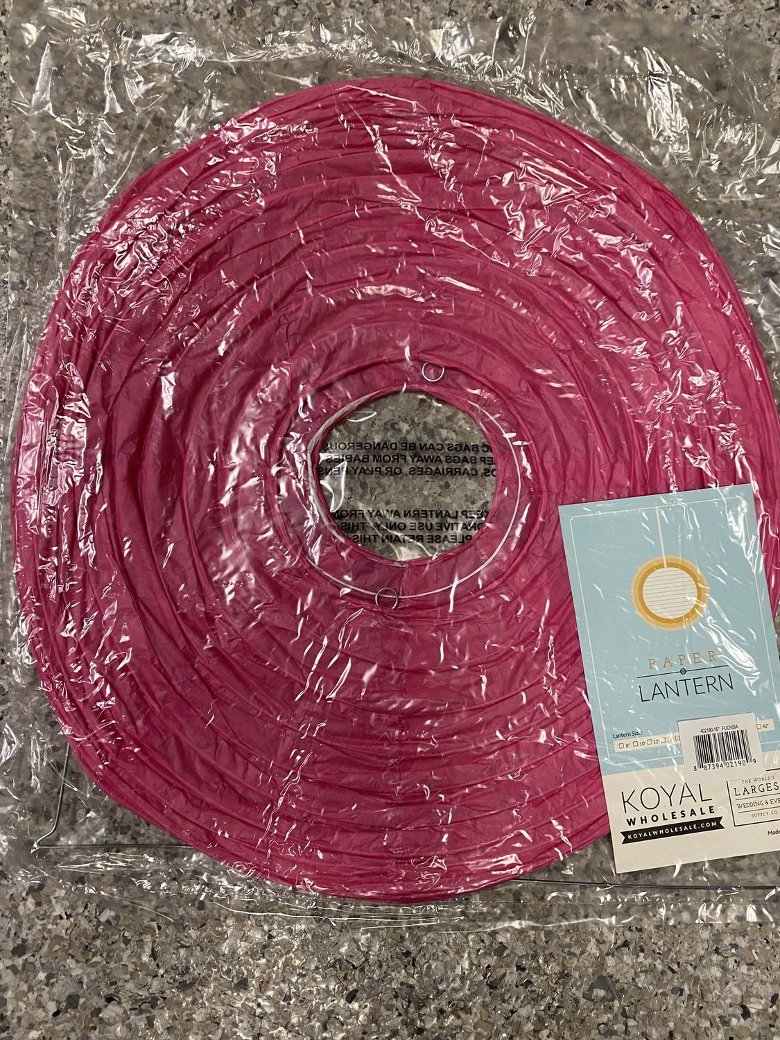 PAPER  LANTERN, COLOR: 16” HOT PINK