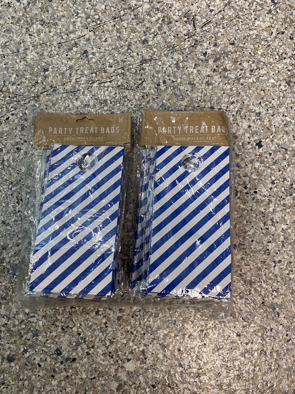 PARTY TREAT BAGS-12PC, COLOR: BLUE