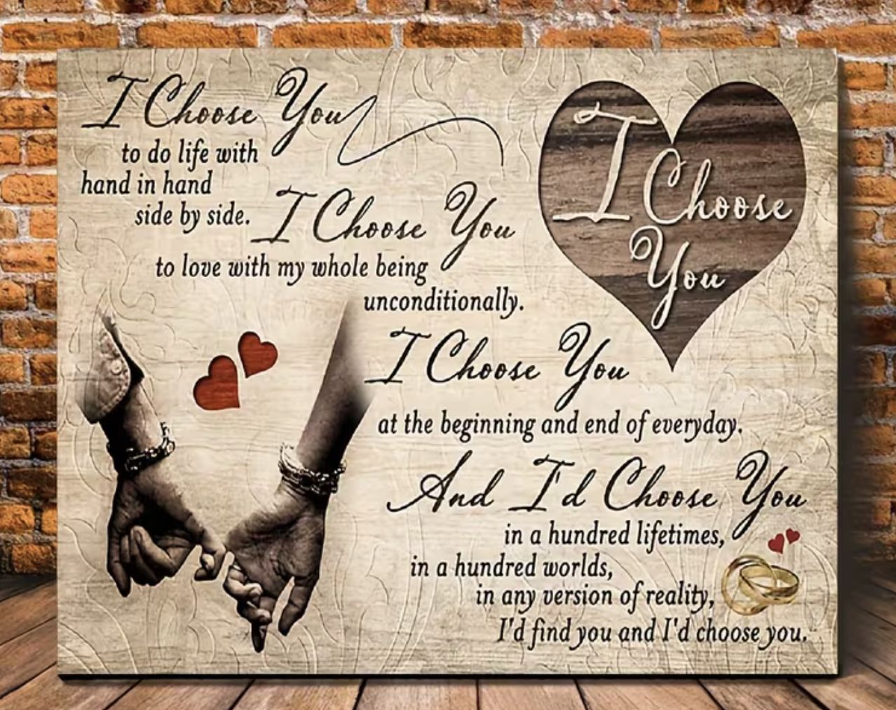 HAND IN HAND- "I CHOOSE YOU" CANVAS