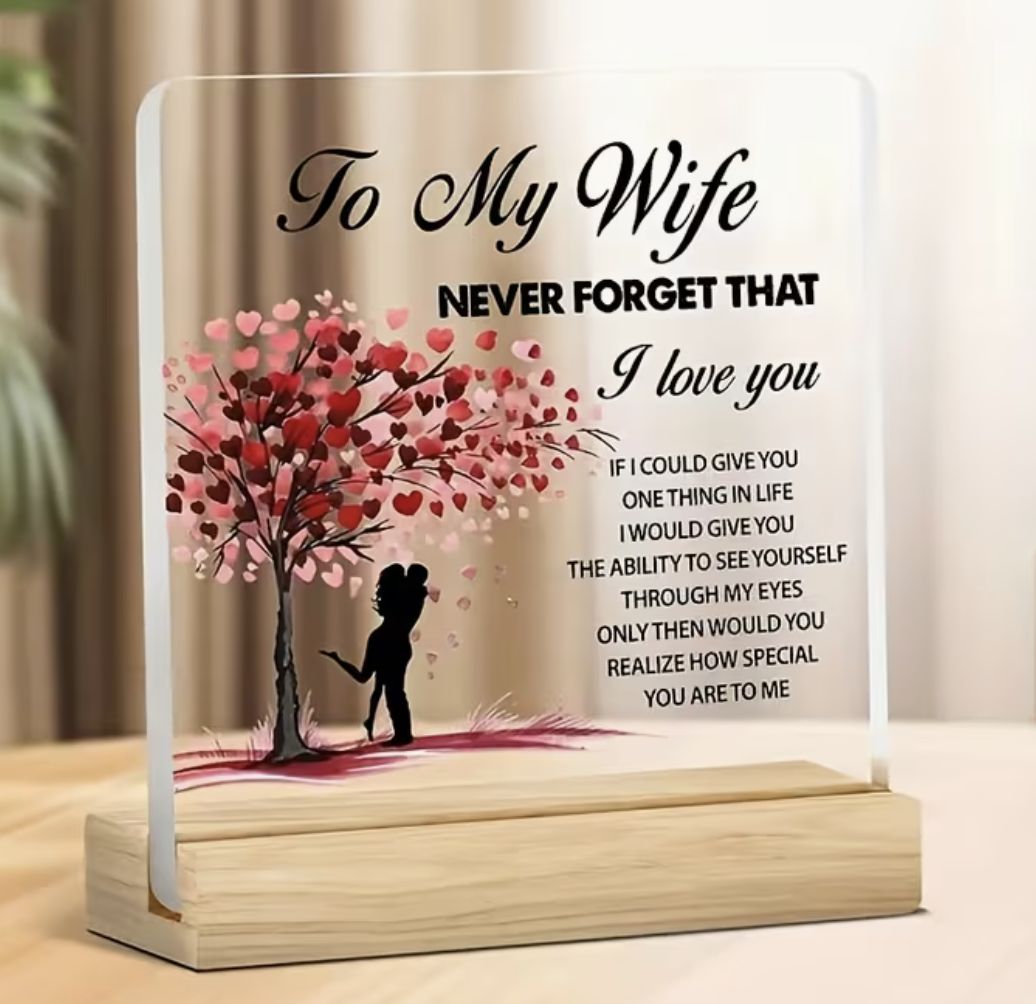 MY WIFE- ACRYLIC SIGN W/ STAND