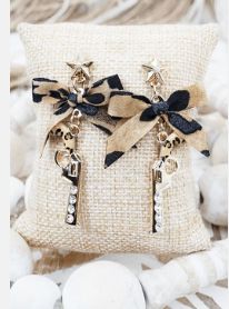 LEOPARD GOLD PISTOL EARRINGS