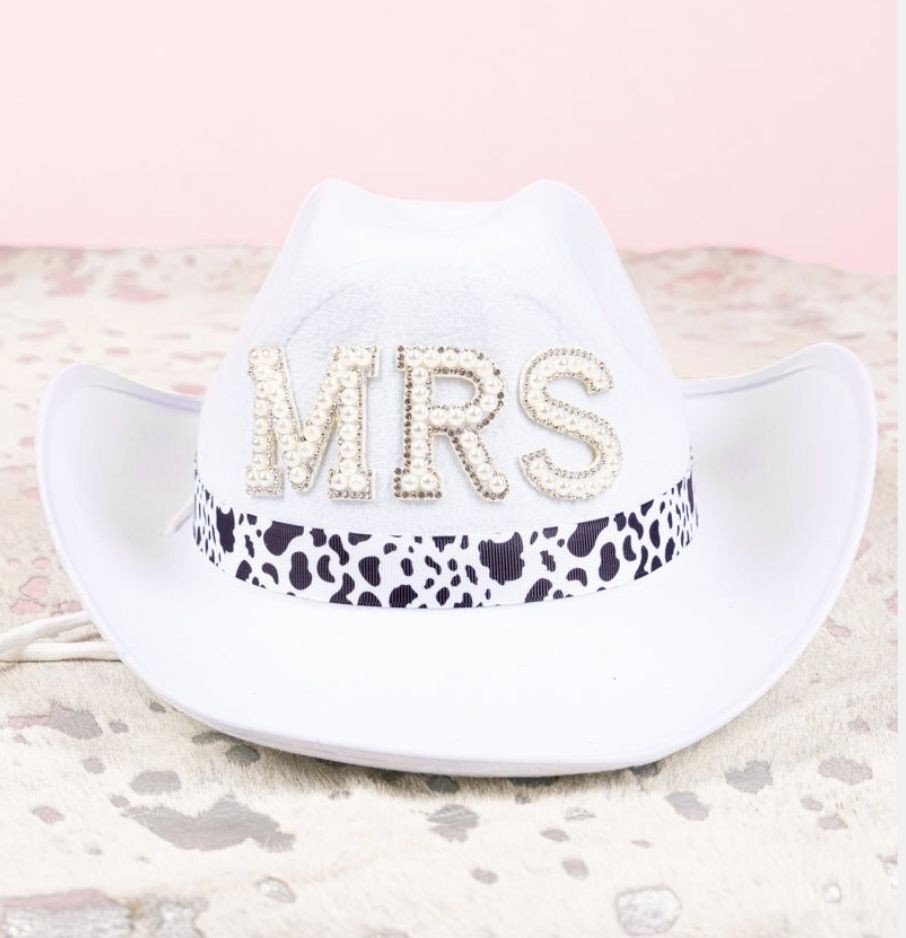 PEARL BROADWAY COWGIRL HAT, DESIGN: WHITE-MRS